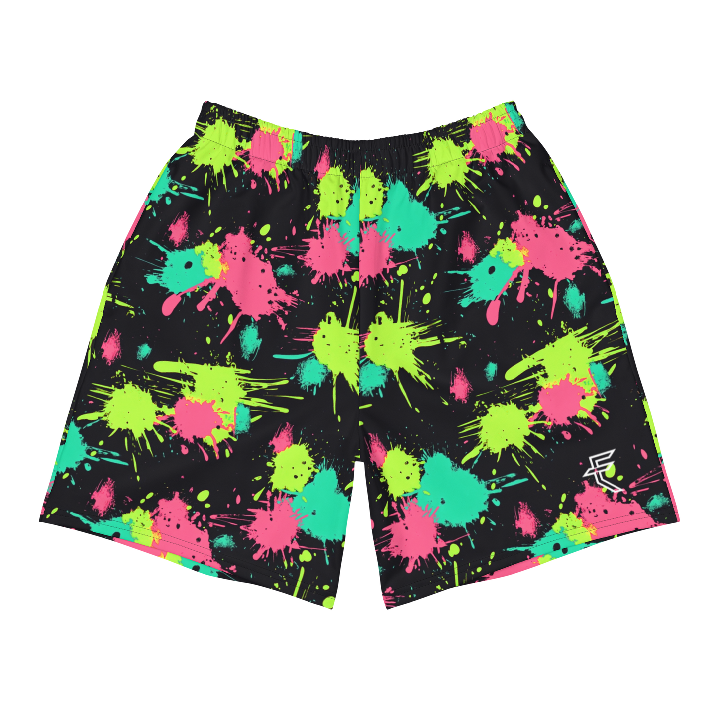 Splatter Burst (Neon) Unisex Long Shorts
