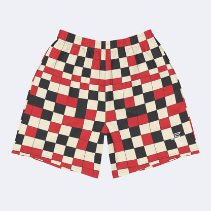 Red "Checked" Uni-Sex Long Shorts