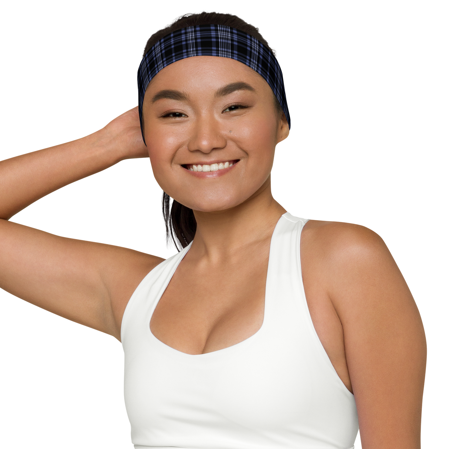 Blue "Forest Plaid" Headband