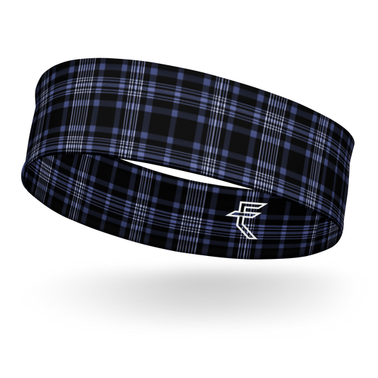 Blue "Forest Plaid" Headband