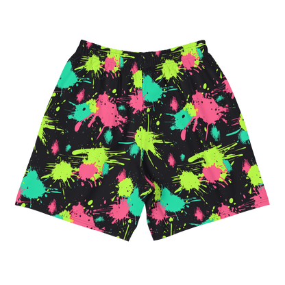 Splatter Burst (Neon) Unisex Long Shorts