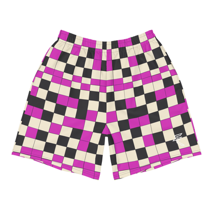 Pink "Checked" Uni-Sex Long Shorts