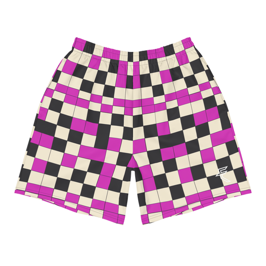 Pink "Checked" Uni-Sex Long Shorts