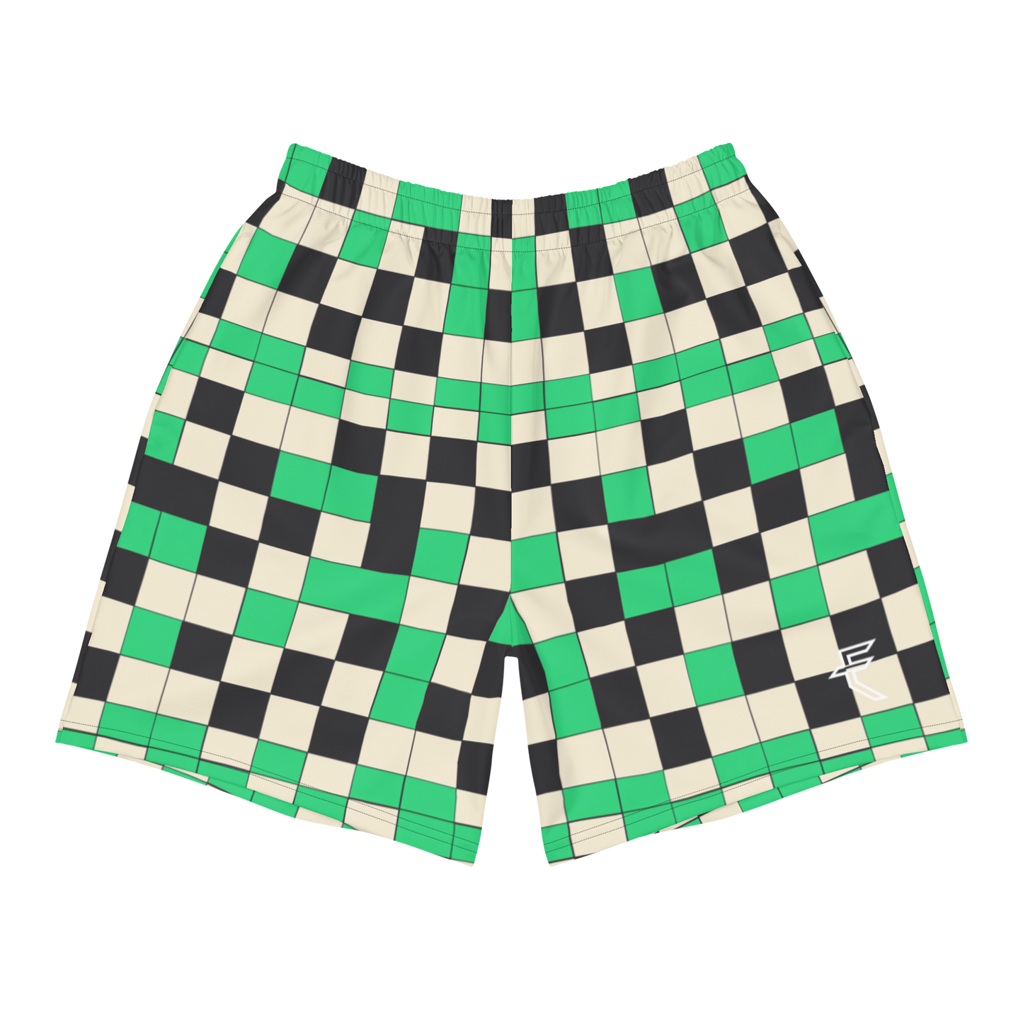 Green "Checked" Uni-Sex Long Shorts