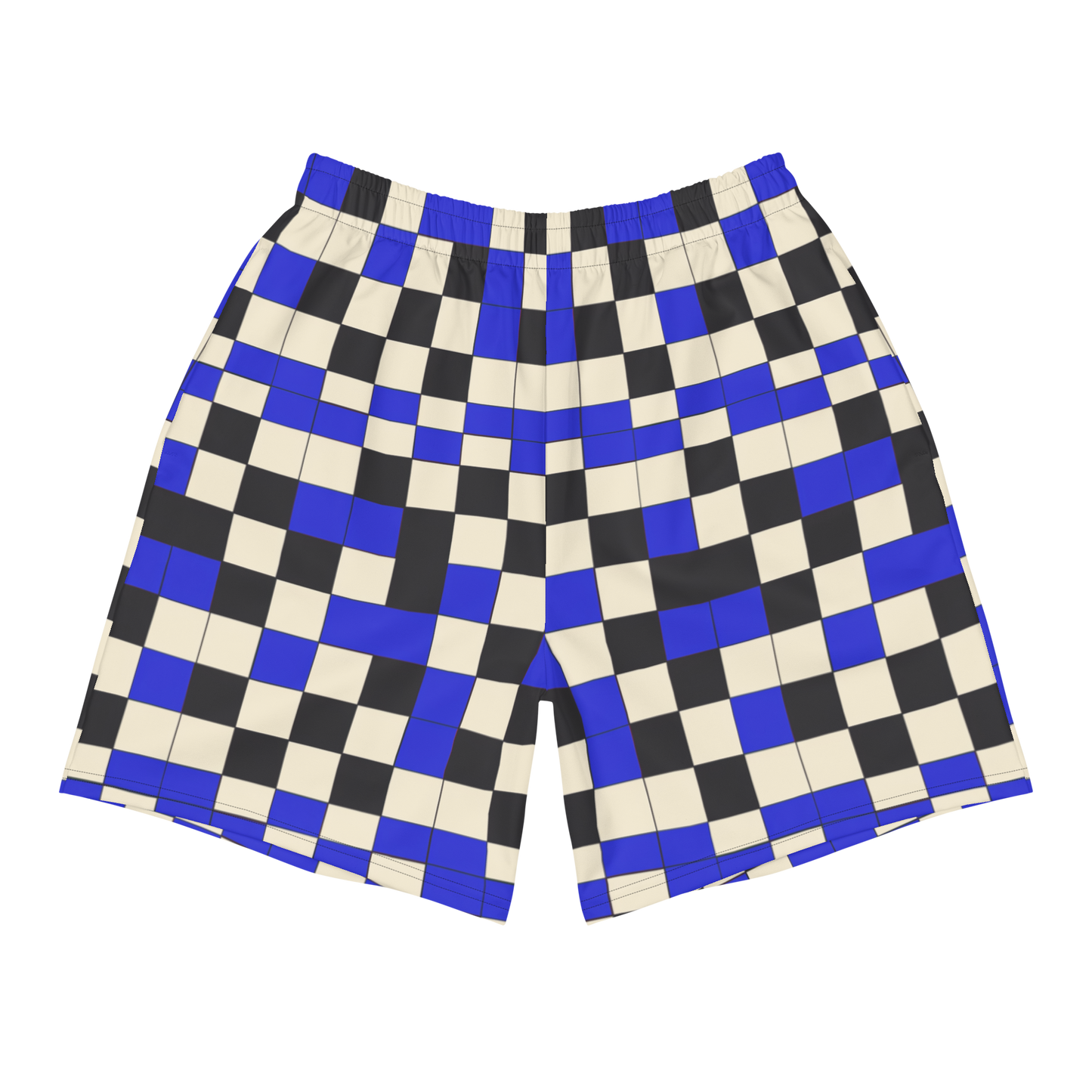 Blue "Checked" Uni-Sex Long Shorts