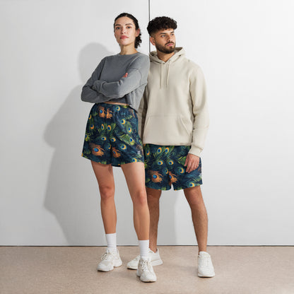 Peacock Feather "Beast Inside" Unisex Long Shorts