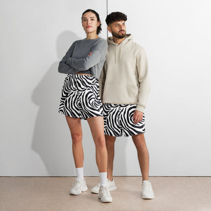 Zebra Print "Beast Inside" Unisex Long Shorts