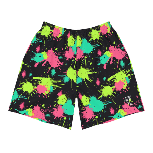 Splatter Burst (Neon) Unisex Long Shorts